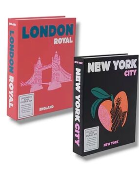 DesignWorks Ink London Royal + New York City Book Storage Containers NWT